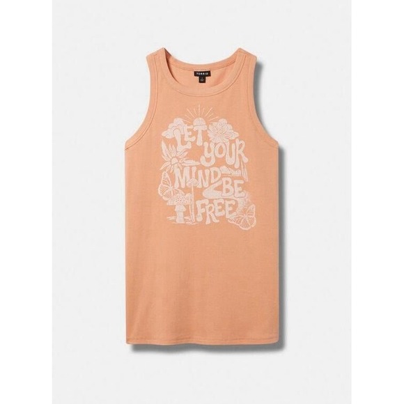 Torrid‎ Be Free Fitted Cotton Modal Rib Tank Womens Plus Size 28 Peach Bloom - Picture 1 of 5
